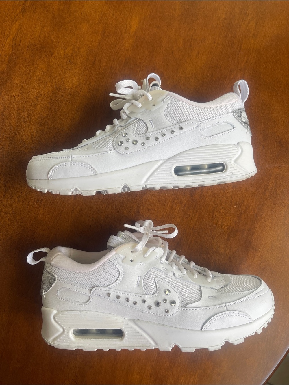 Nike White Women's Sneakers with Silver Accents